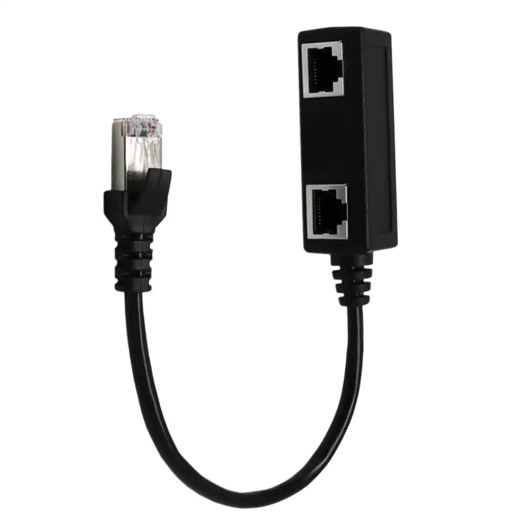 1 To 2 Ethernet LAN Network Cable Splitter Extender Adapter