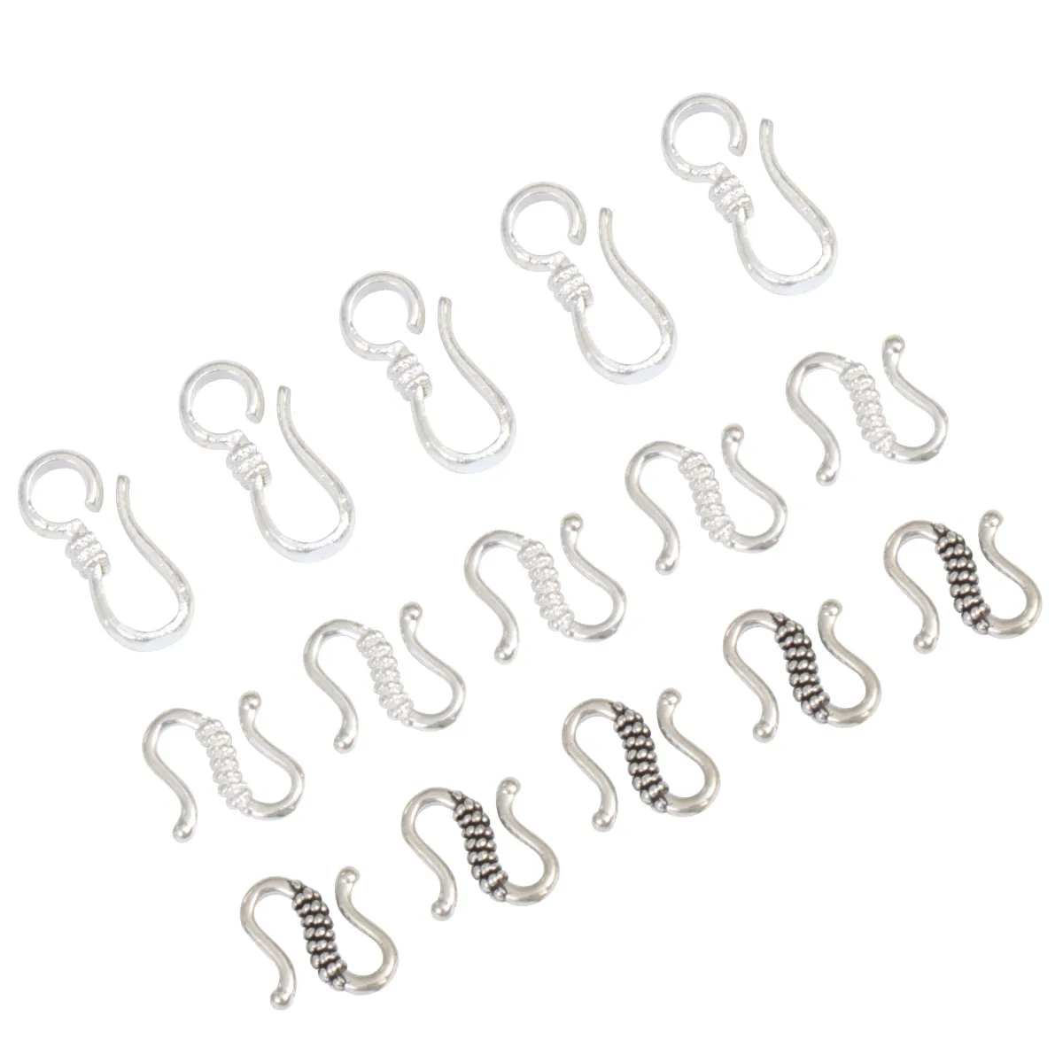 

40 Pcs Copper Plated Silver S Hook Clasps Lightweight DIY Jewelry Making Bracelet Necklace Connector Accessories