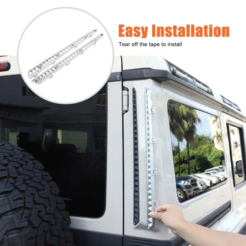 

For Ineos Grenadier 20-25 ABS Silver Car Rear Tailgate C Pillar Air Vent Panel Cover Trim Car Accessories