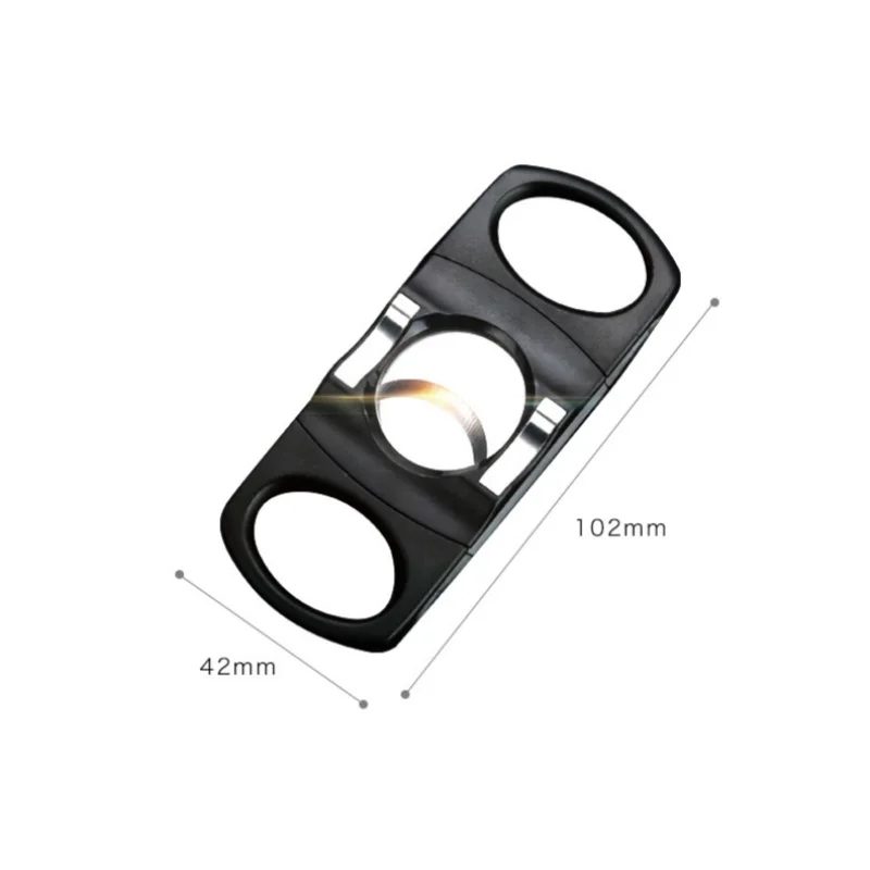 مقص السيجار قاطع السجائر الفولاذ المقاوم للصدأ ذو الحواف المزدوجة المحمولة سكين السيجار الحاد المثقوب #5