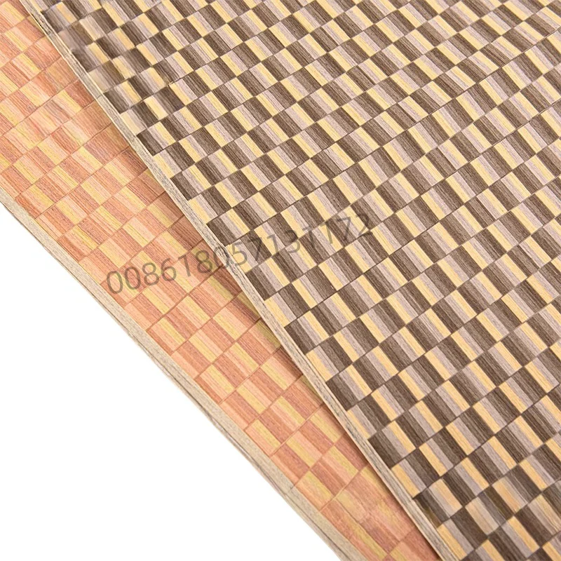 Reconstituted Engineered Wood Veneer with 3D Grid Pattern, E.V., Fleece Backing, 60x250cm,1pc, for Furniture Hotel Store Decor