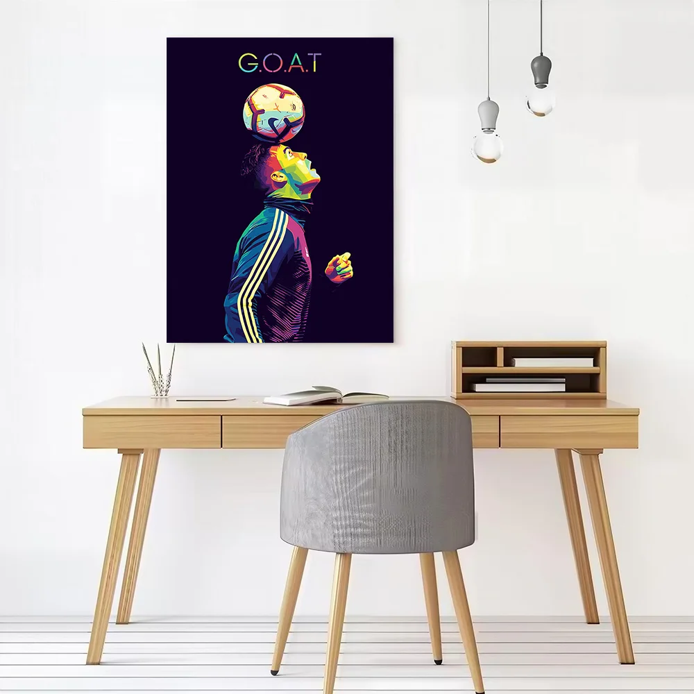 Cristiano Ronaldo GOAT Pop Art Poster Canvas Wall Art Custom Photo Print Modern Painting for Fans Bathroom Decor Living Room