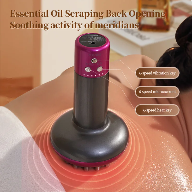 

Беспроводной массажер Гуаша, коррекция фигуры, нагрев, меридиан, скребковая щетка, лимфодренажная машина, сжигатель жира, перезаряжаемый