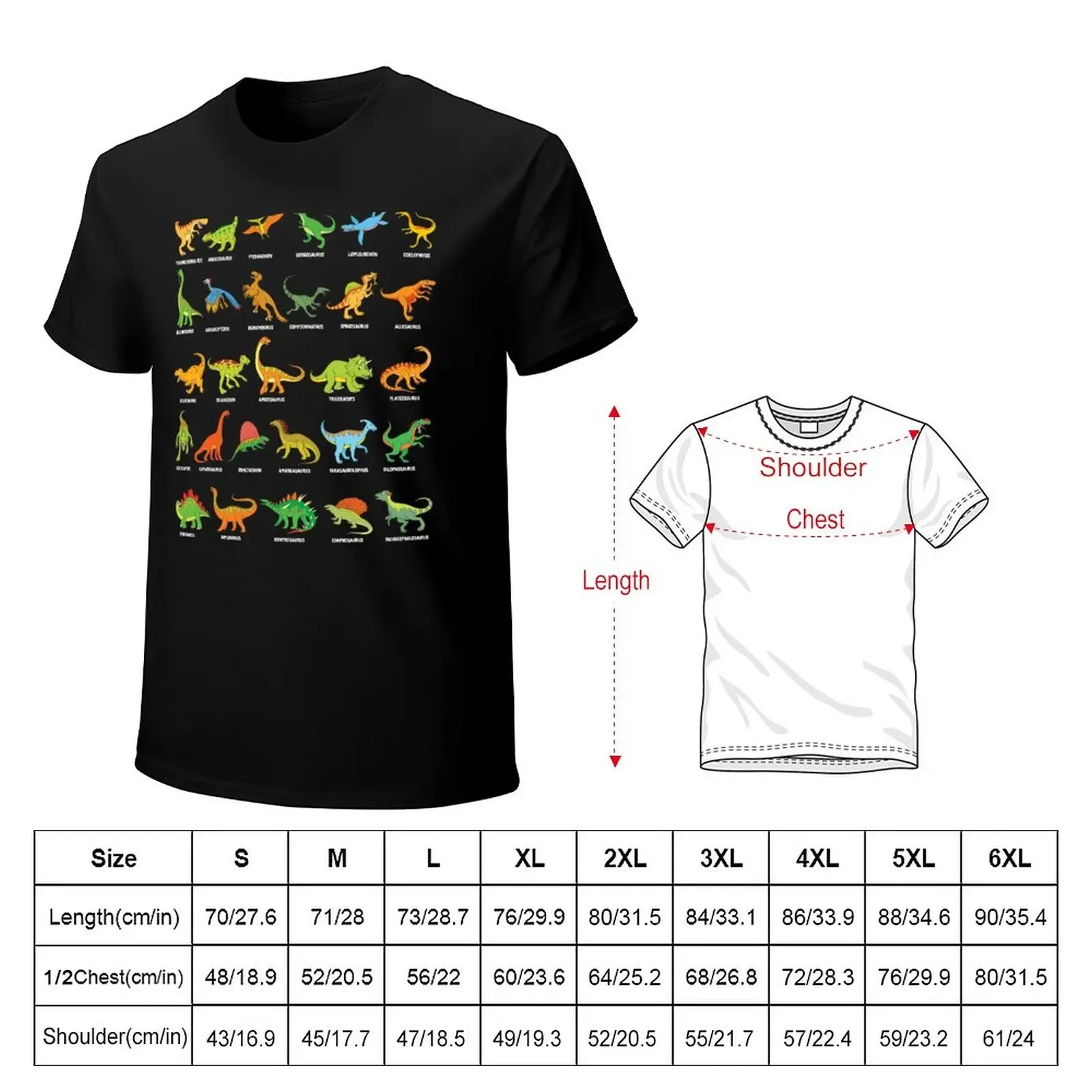 Popular Dinosaur Species Dino T-Rex Velociraptor Triceratops Dinosaurs T-Shirt korean fashion vintage mens graphic t-shirts