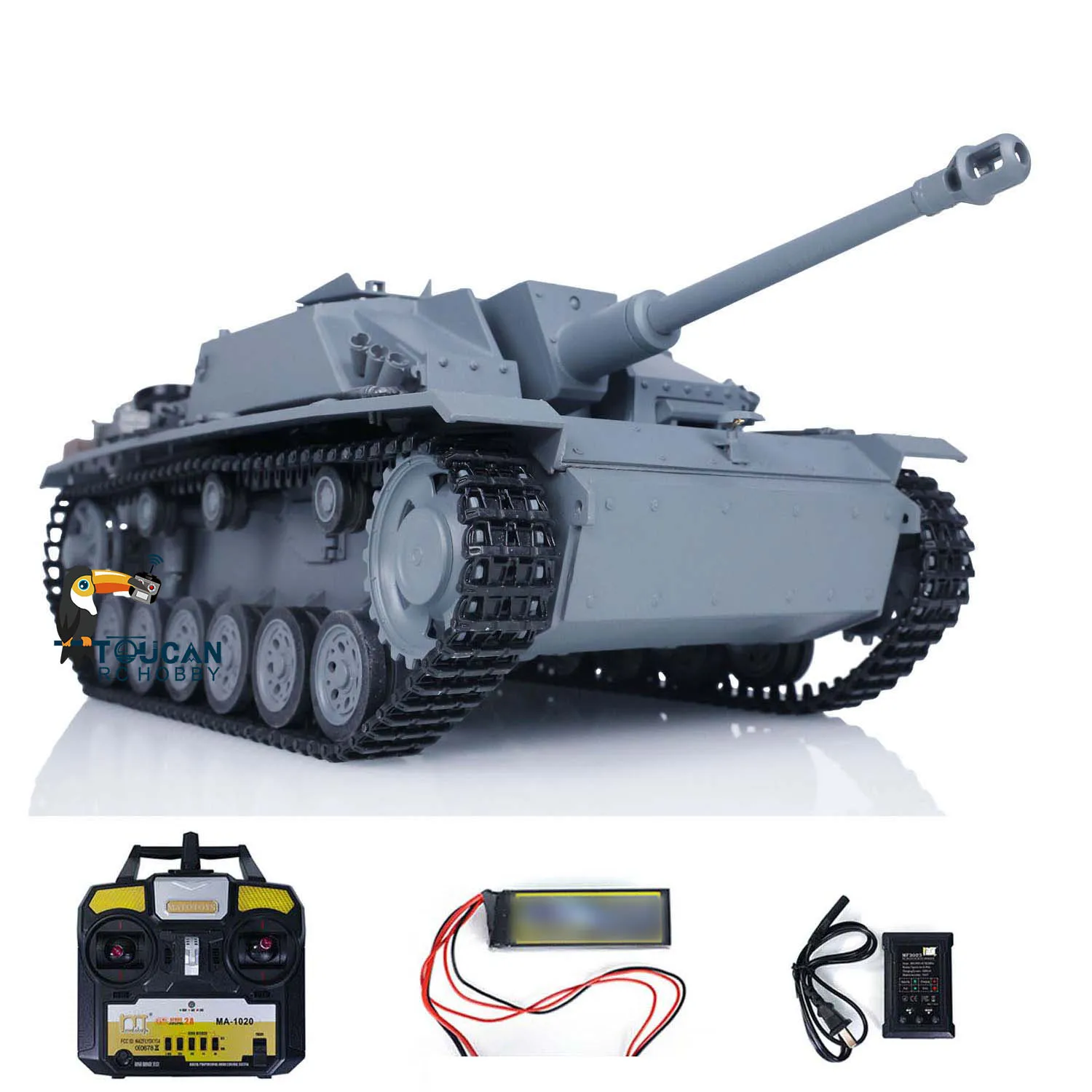 Mato 1/16 Scale Stug III RC Metal Tank Infrared Barrel Recoil Grey Color 1226 KIT or RTR Radio Control Tanks Model Toys TH00669