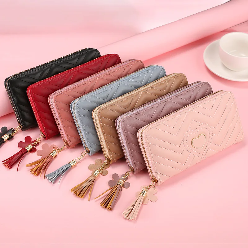 Large Capacity Zipper Women's Wallet Girls Money Clutch Bag PU Leather Female Long Coin Purse Credit ID Card Holder Handbag