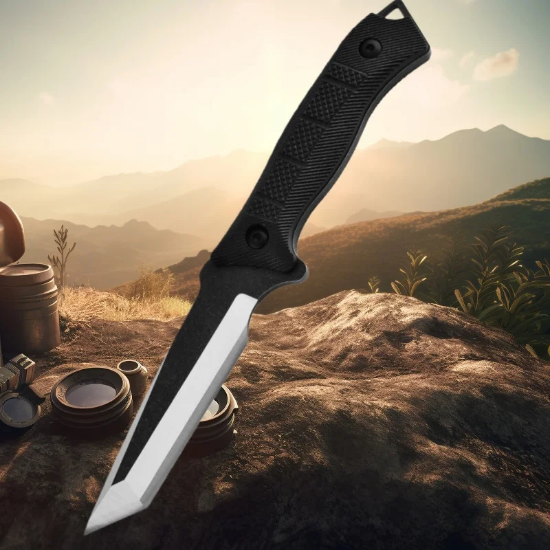 

Тактический нож с фиксированным клинком высокой твердости, лезвие 8Cr13Mov, рукоять из нейлонового волокна, для выживания, кемпинга, карманный, для резки фруктов