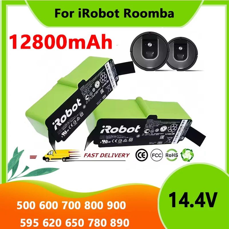 Batería de iones de litio para iRobot Roomba Cleaner 900 800 700 600 Series 980 981 960 965 895 677 699 690 681 675 890 877 12800mAh