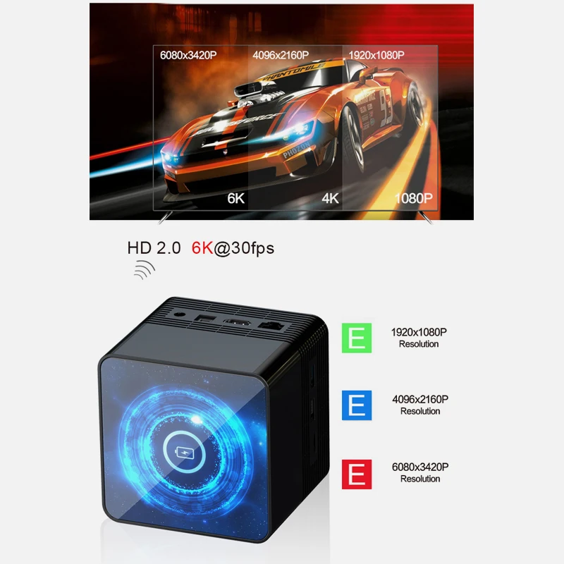 Transpeed Android 10.0 TV Box Wireless Charging BT5.0 6K Voice Assistant 4K Media Player 4GB / 32GB 2.4G&5.8G WiFi 100M LAN