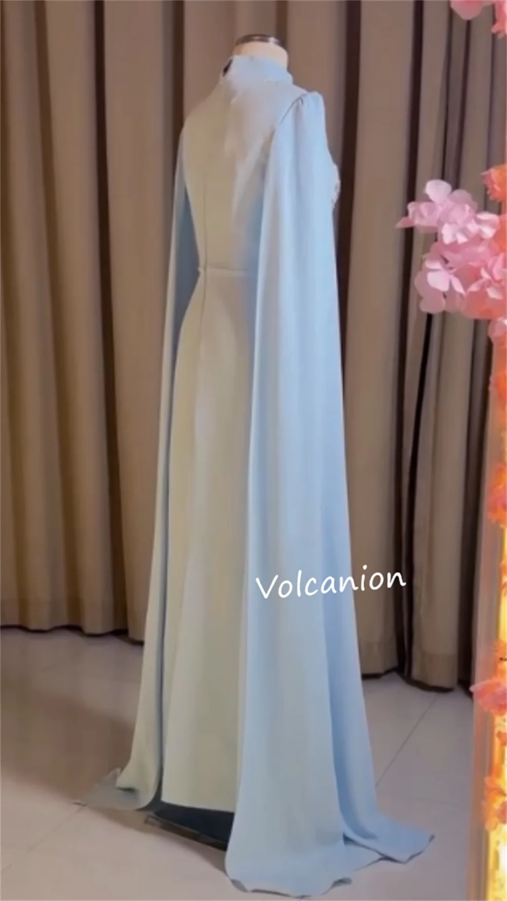 تخصيص جيرسي الديكور نمط ألف خط الياقة العالية فساتين متوسطة الطول مناسبة مخصصة حفلة موسيقية حفلة موسيقية البريق مطابقة أنيقة