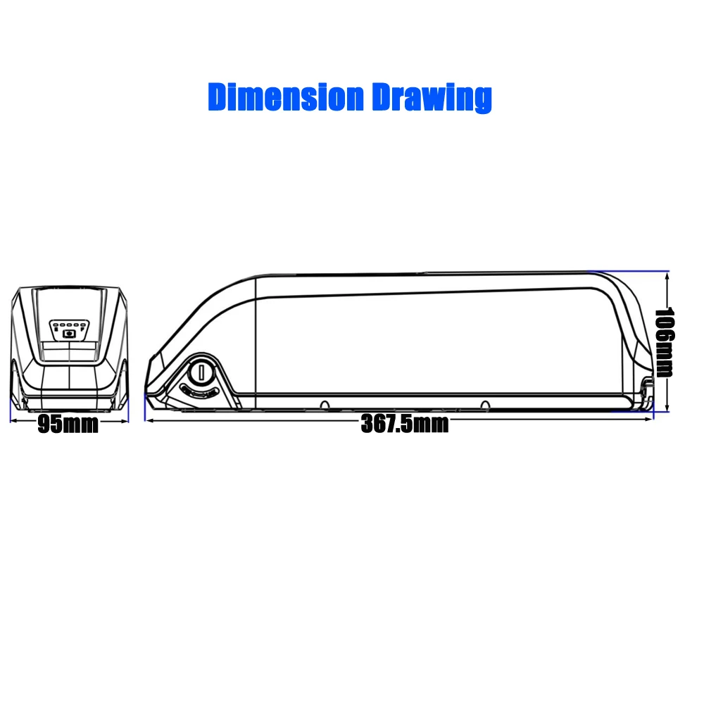 Mid Tube Shark Lithium-ion Battery Pack 48V 13Ah 17.5Ah 840Wh for Heybike Mars 2.0 Folding Bike 750W ENGWE M20 Long Range E-bike