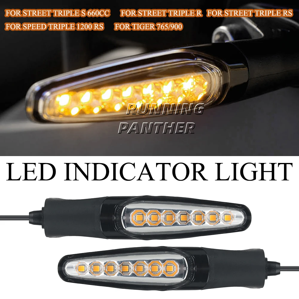 

New motorcycle LED indicator light fluid steering suitable FOR Street Triple S 660cc Speed Triple 1200 RS Tiger 765 900 ﻿