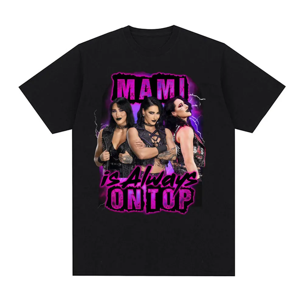 Rhea Ripley Mami Wrestling Wrestler Grafik T Shirt Männer Frauen Mode Retro Kurzarm T-shirt Sommer Reine Baumwolle Lose T-shirt