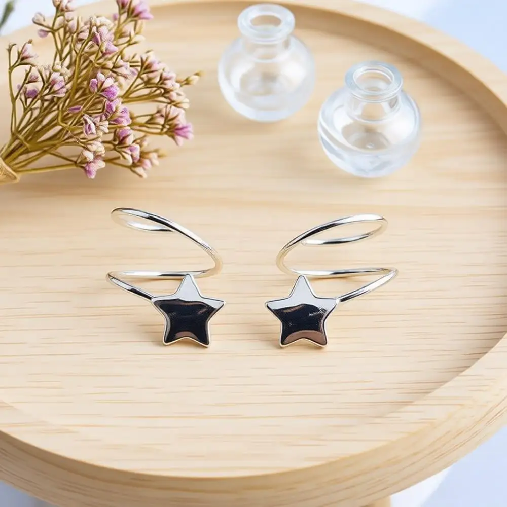 

Novel 925 Sterling Silver Spring Rotating Stars Drop Earrings for Women Girls Anniversary Party Fashion Jewelry Gifts Accessory