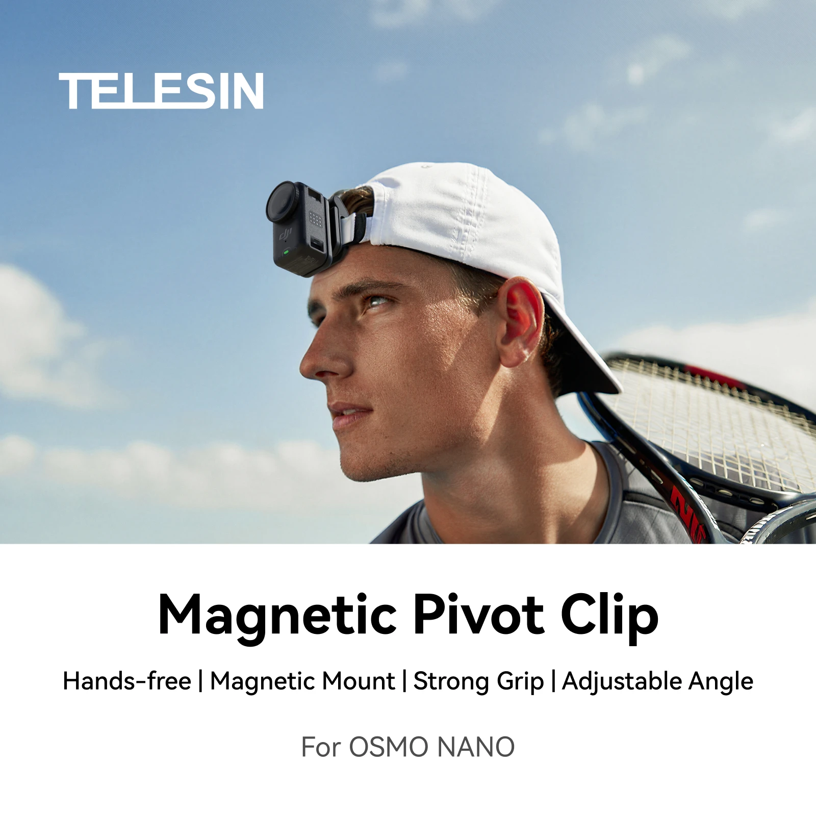 TELESIN Magnetic Quick Release Cap Hat Clip Mount Adjustable Angle For DJI OSMO Nano Insta360 Go Ultra Action Camera Accessories