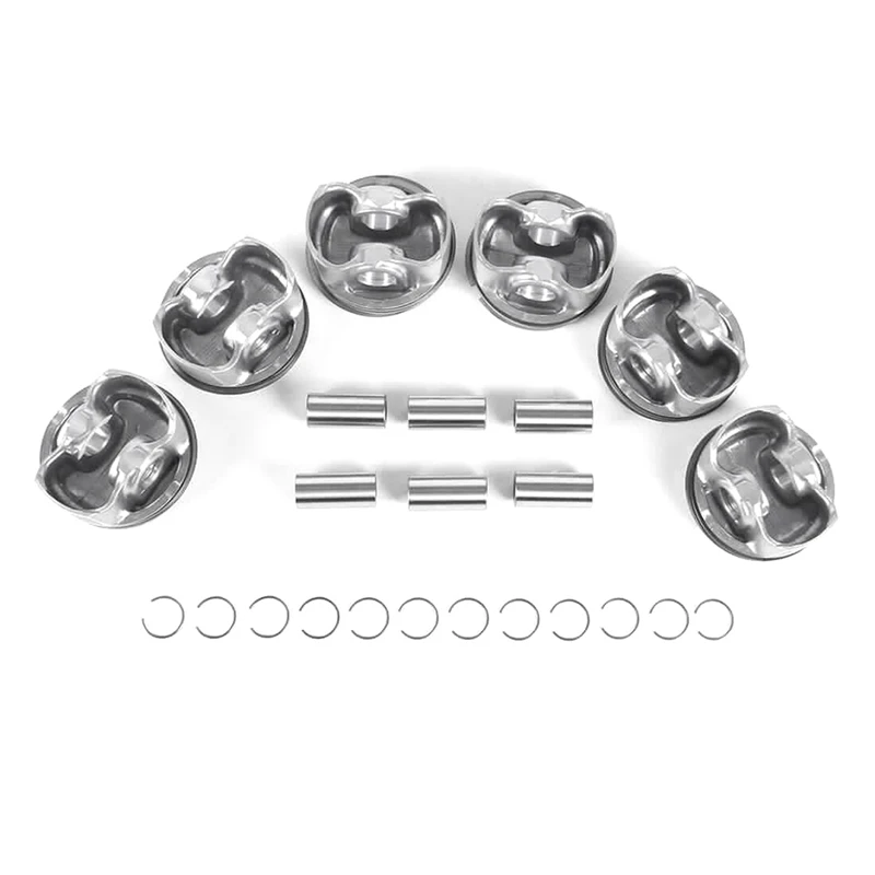 6 Pcs Pistons & Rings Accessories 2720303717 2720304017 A2720301018 For Mercedes Benz E-CLASS M272 CL203 S204 W211 S211 W212