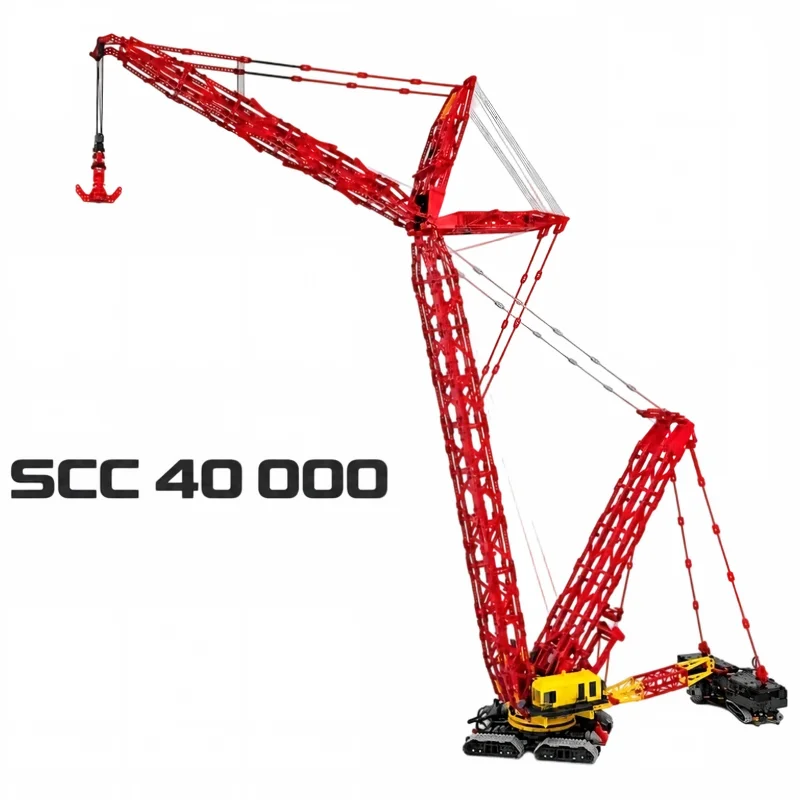 MOC Bricks Heavy Crawler Crane 40000A Engineering Construction Lifting Machinery DIY Brick Kit Collectible Scene Model