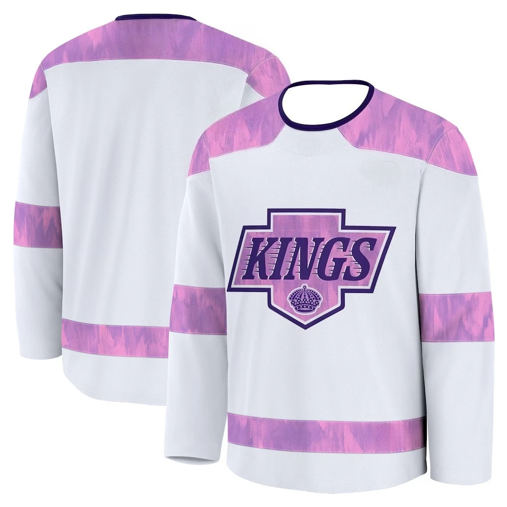 Hockey Jersey - White with Pink/Purple Accents Unique Patterned Design Athletic Jersey 3d HD Prints