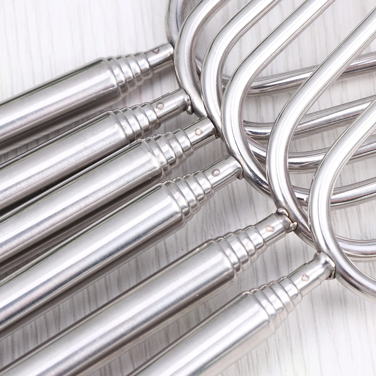 

6 Pcs Telescopic Barbecue Fork Skewers Grilling Stainless Steel Reusable Stick Bbq