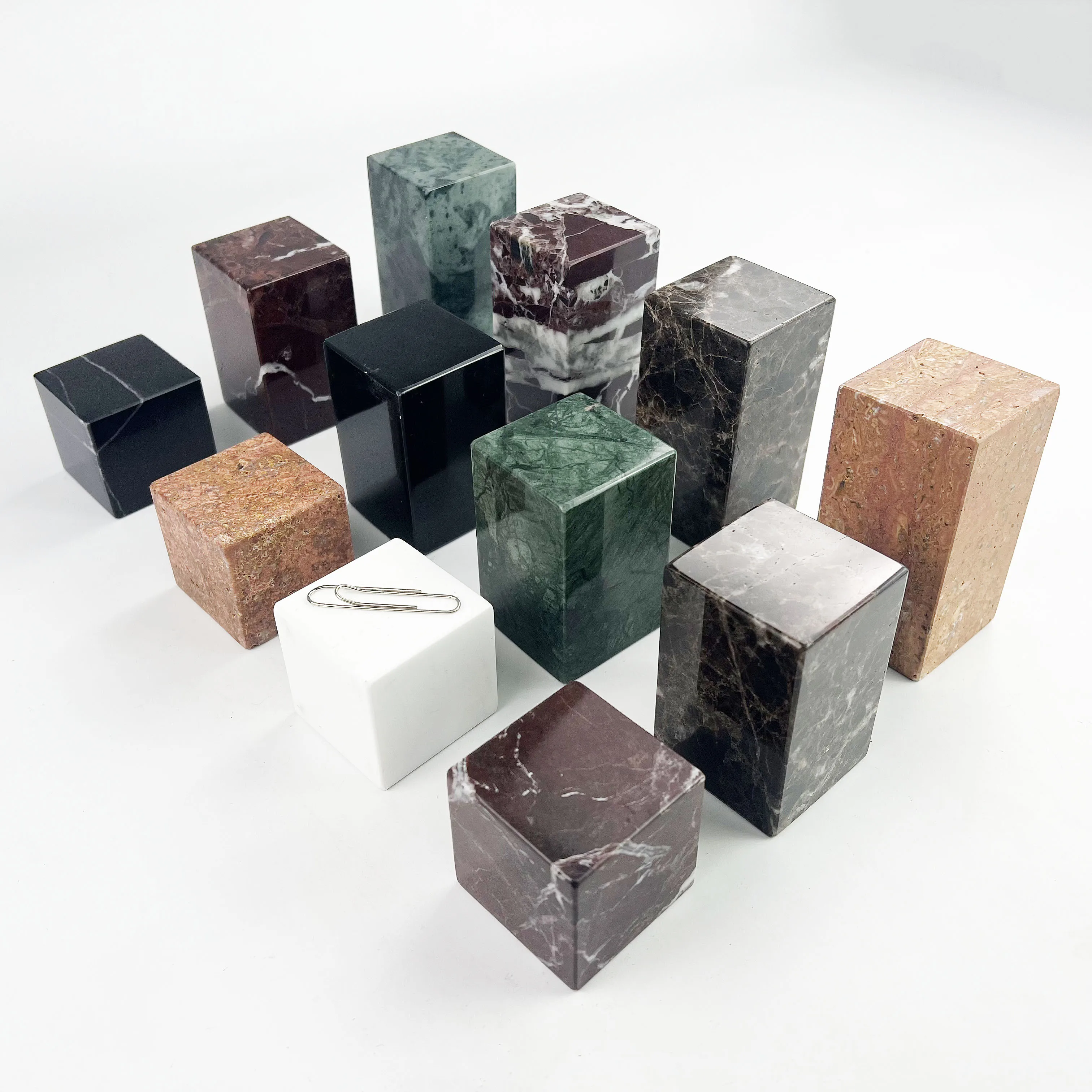 

3pcs(set) 50-100mm Marble Stone Cube Blocks Jewelry Crafts sculptures soft furnishings display stand base plates