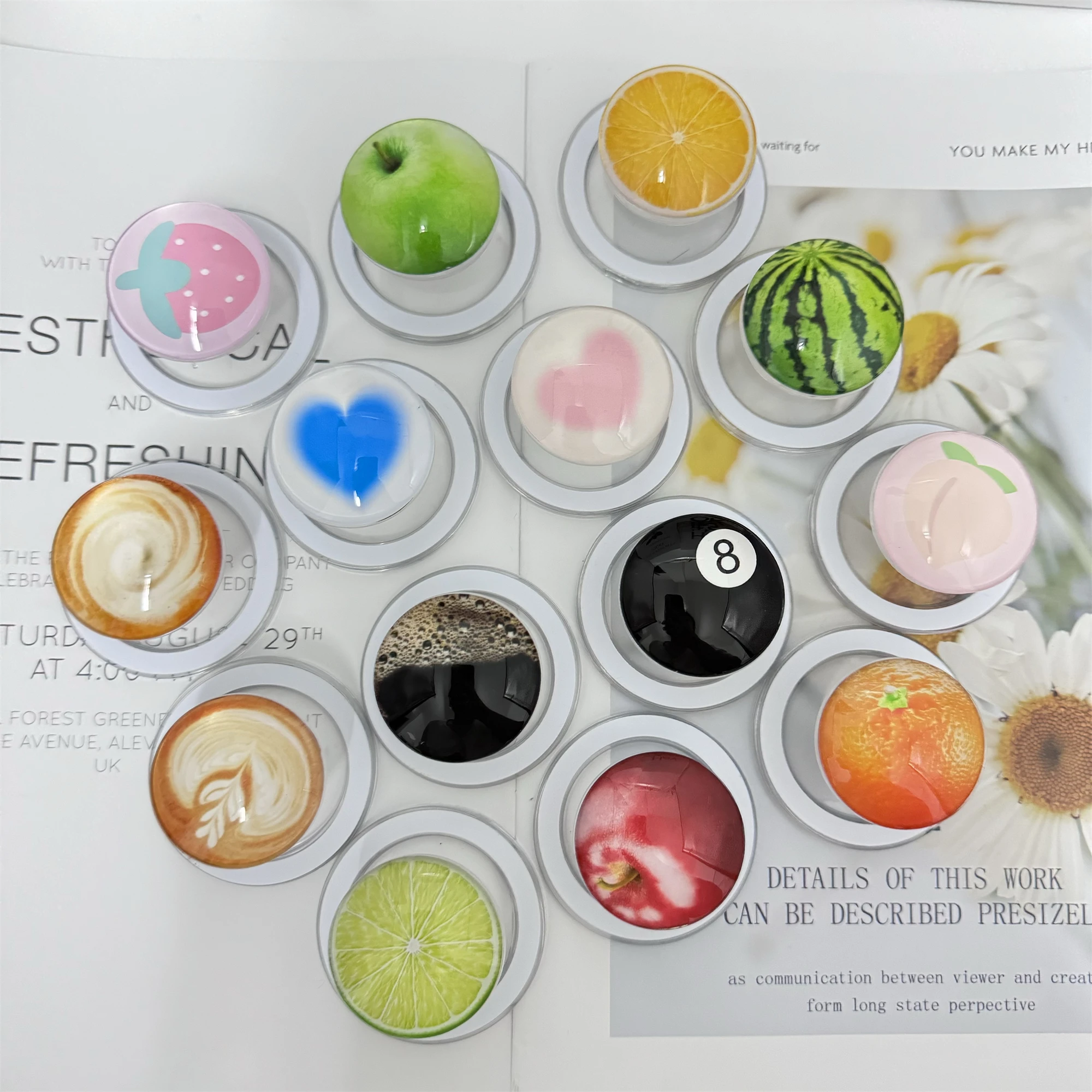 

Имитация арбуза, апельсина, помидоров, магнитная присоска, держатель подушки безопасности для телефона, корейская наклейка Ins Wind Back, выдвижная опорная рамка