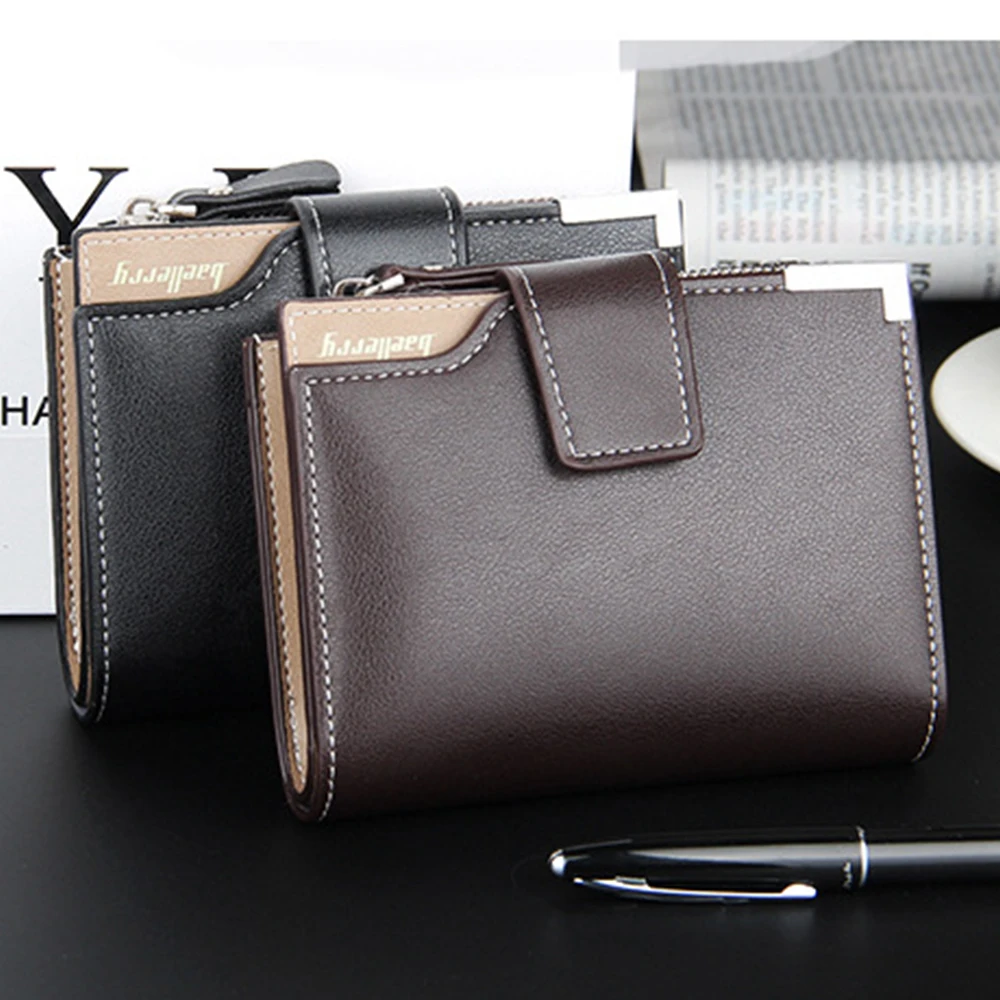 Multifunktionale Herren-Kurzgeldbörse mit Reißverschluss-Münzfach an der Seite, trendiges Herren-Accessoire, Business-Casual-Herrenbrieftasche, einfaches und stilvolles Geschenk für Männer. – Detail 8