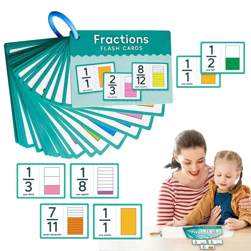 Brüche Spielkarten 35 Karten Lernen Mathe-Spiel Pädagogische Mathe-Lernkarten Mathe-Lernwerkzeug von 1 bis 12 für die Schule