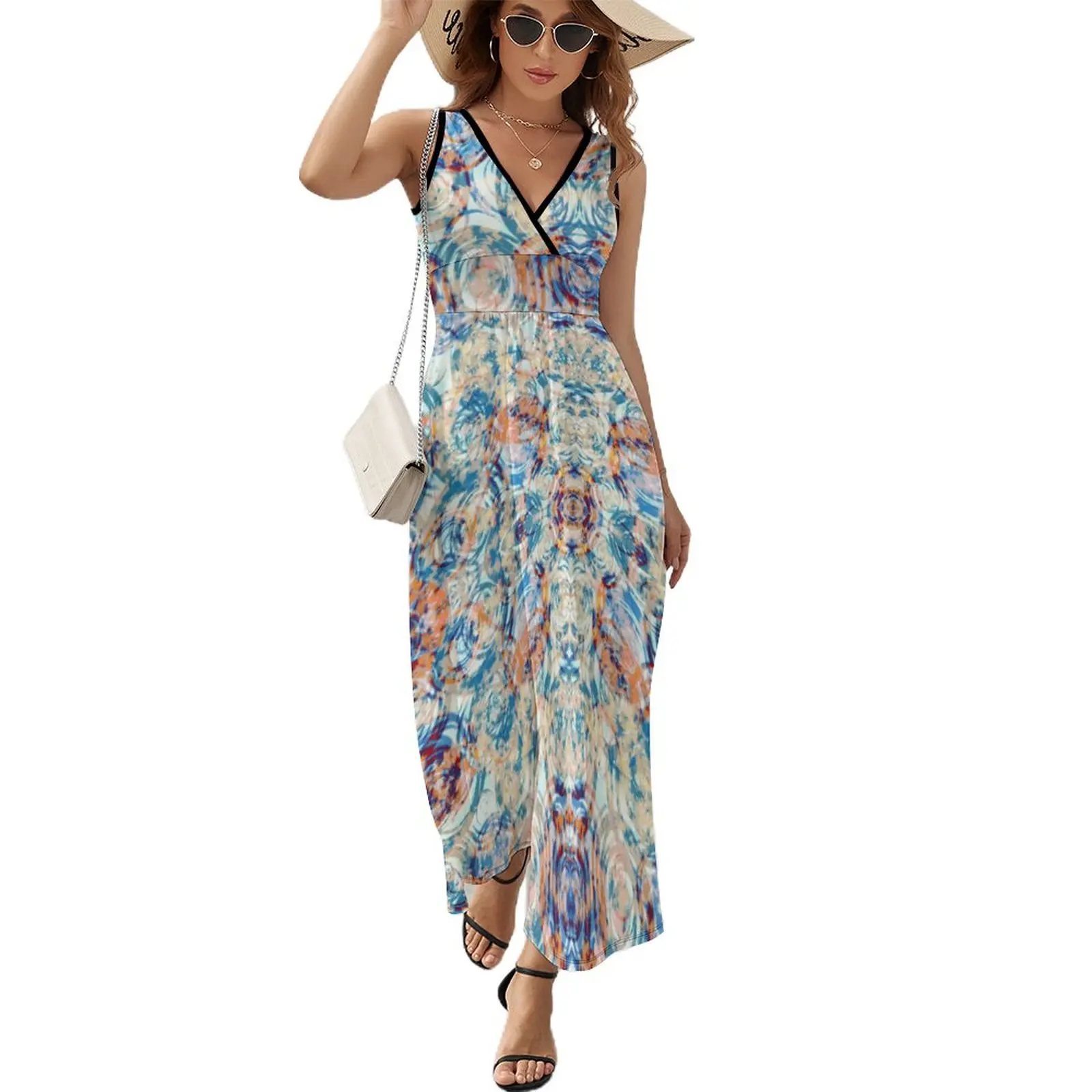 

Hawaiian Dress Vintage Maxi Dress Streetwear Bohemia Long Dresses High Waist Graphic Oversize Clothing