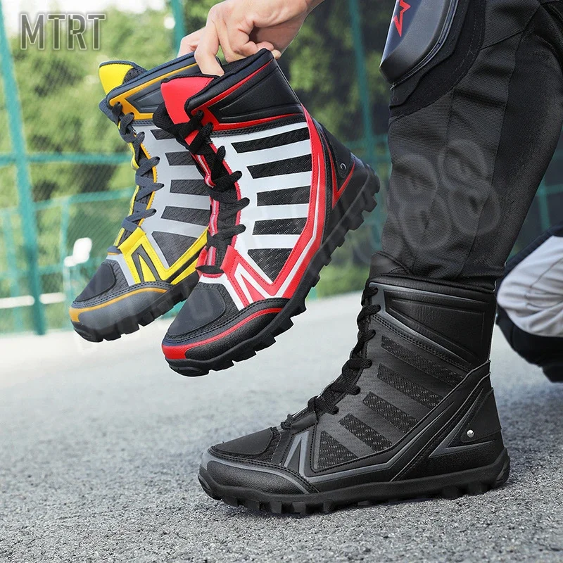 Motorcycle Boots Men's Protect Crashproof Motos Safety Shoes Outdoors Motocross Racing Protective Boots Motorcycles Equipment