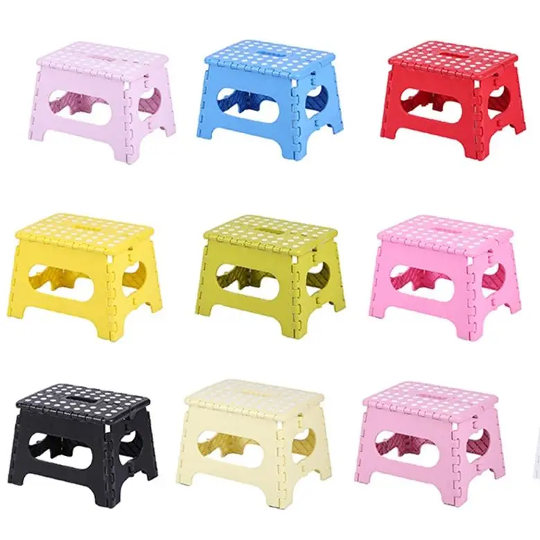 Plastic Stool Portable Dot Folding Chair Adult High Stool Bathroom Home Children Small Bench