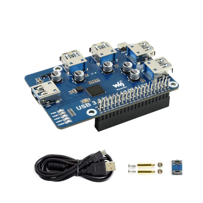 Kit de placa de extensión USB 3,0 para RPI PI4, PI5, Raspberry Pi 4, modelo B, 3B Plus, 4B 5, placa de expansión