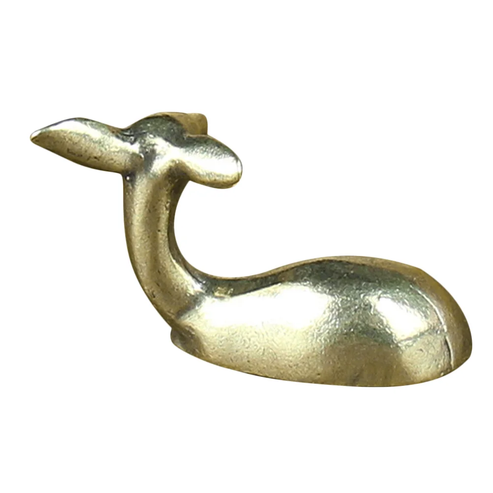 

Brass Desk Deer Ornament Small Sika Deer Statue Vintage Retro Brass Craft Decorative Indoor Desktop Adornment Table Decoration