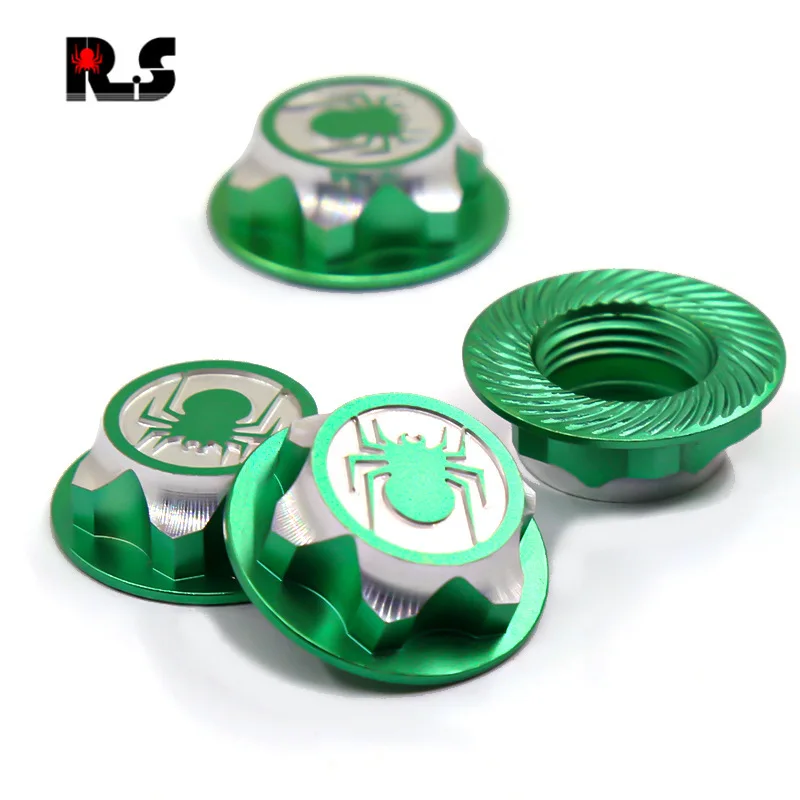 غطاء غبار عجلة ألومنيوم RS RC مكون من 4 قطع |   تصميم صامولة سداسية 17 ملم |   مناسبة لسيارات موديل RC للطرق الوعرة/السباق بمقياس 1:8