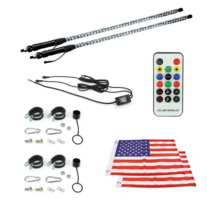 Whip Light Bracket Led Flag Lamp Pole Safety Antenna Decoration Lights For Jeep Wrangler Ford Raptor F150 Sand Buggy Sand Rails