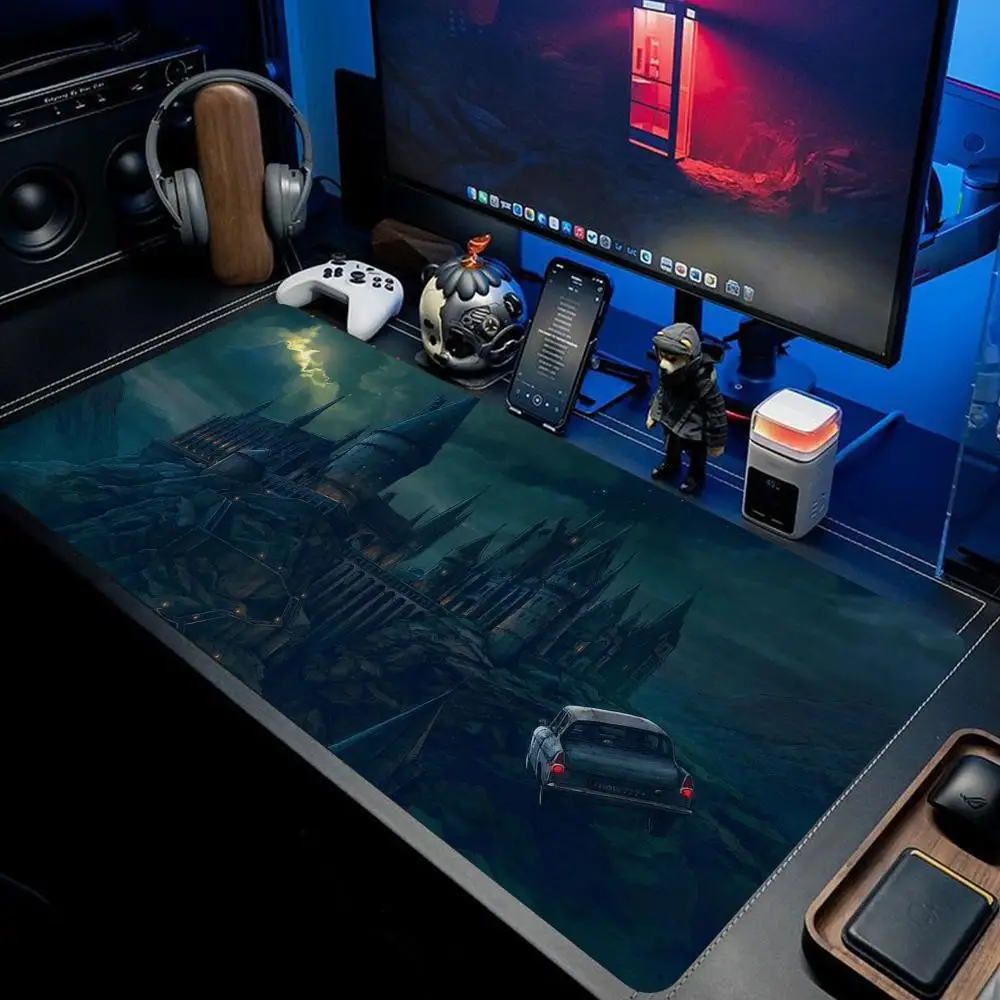 

‘XAXC’ Anime Castle gaming Mouse Pad 900x400 Non-Slip Rubber Extended Desk Mat Laptop Harries Gamer Cabinet HD Keyboard rug XXL