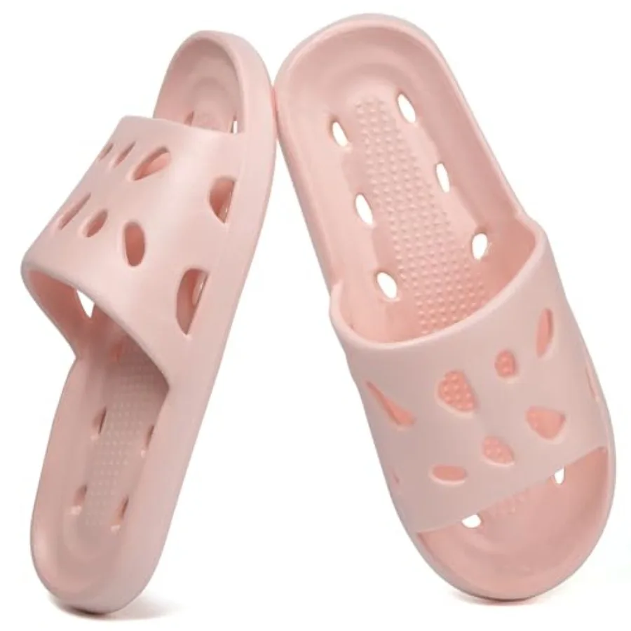 

FINLEOO Shower Shoes for Women Men, Comfortable Quick Drying Pool Slides, Non-Slip Beach Sandals Arch Support Bathroom Travel C