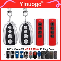 433.92MHz V2 PHOENIX PHOENIX2 PHOENIX4 Garage Door Remote Control 100% Clone V2 PHOX PHOX2 PHOX4 Gate Remote Control