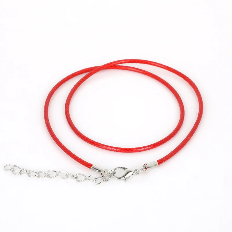 New 10pcs 1.5mm Leather Cord Wax Rope Chain Necklace Extender Chain Lobster Clasp DIY Jewelry Accessories