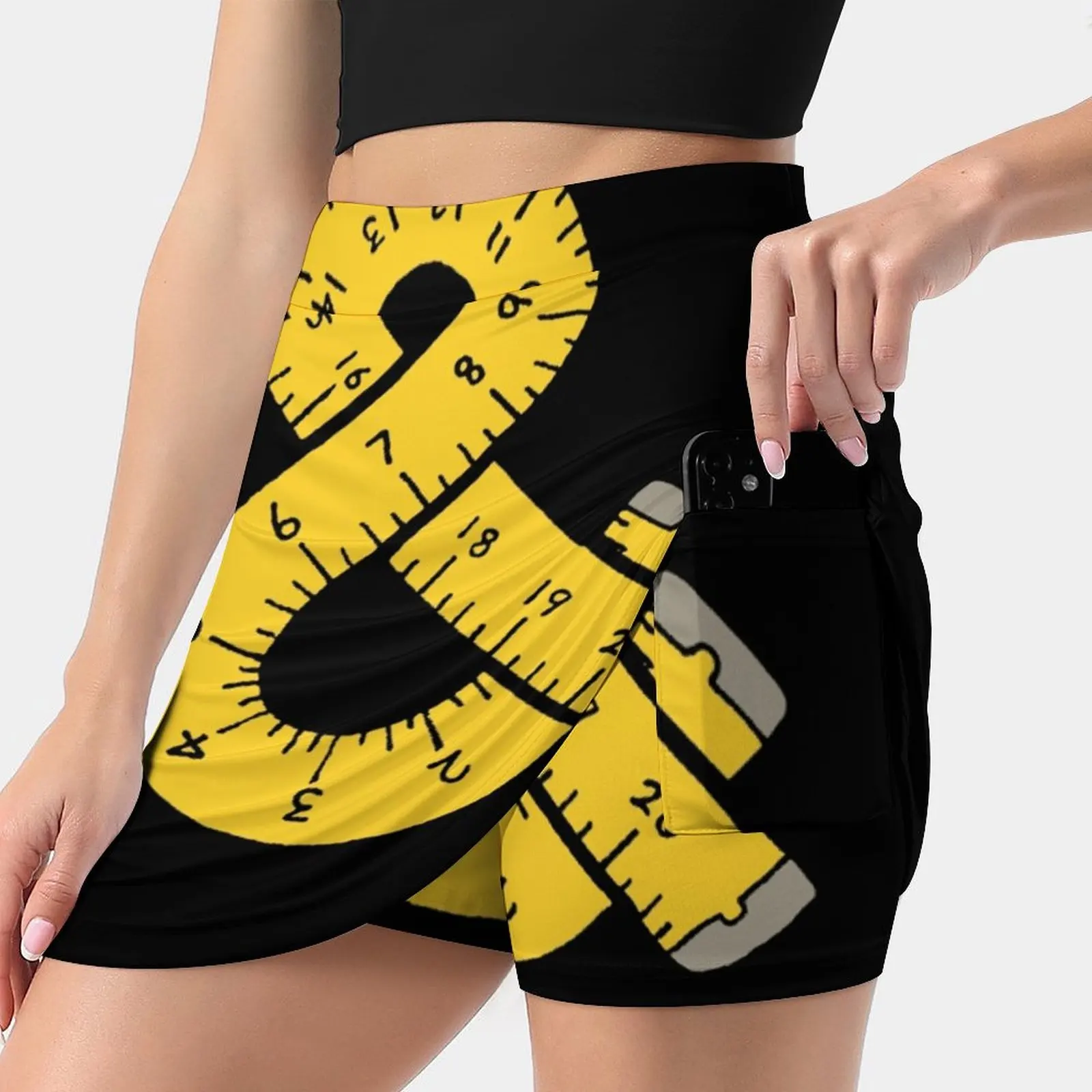 Ampersand Measuring Tape Women's Fashion Sporting Skirt With Pockets Tennis Golf Running Skirts Ampersand Measuring Tape