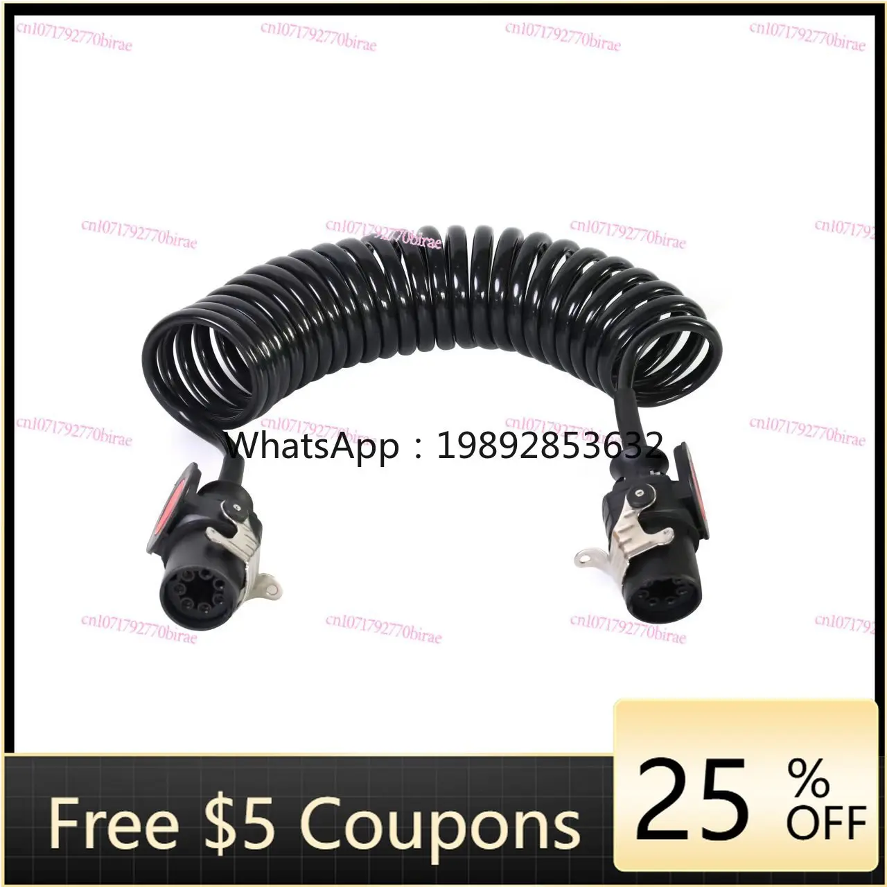 ABS Large Circle 7-core Spring Wire Assembly, Trailer-specific EBS Brake System Cable, Many Styles