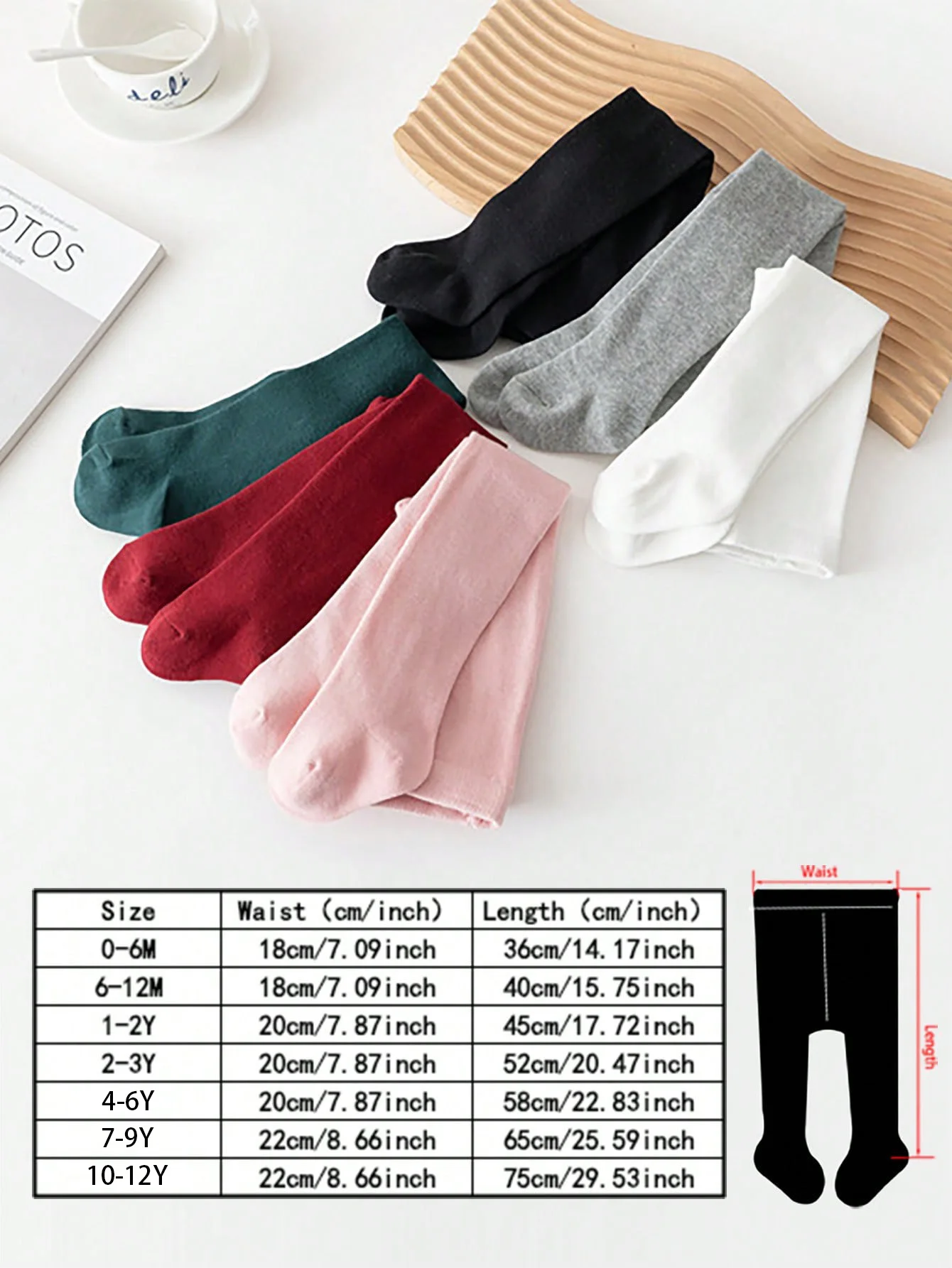 6-Pack of Simple Basic Style for Baby Girls, Four-Season Bottoming Tight Pantyhose, Suitable for Girls to Daily Life