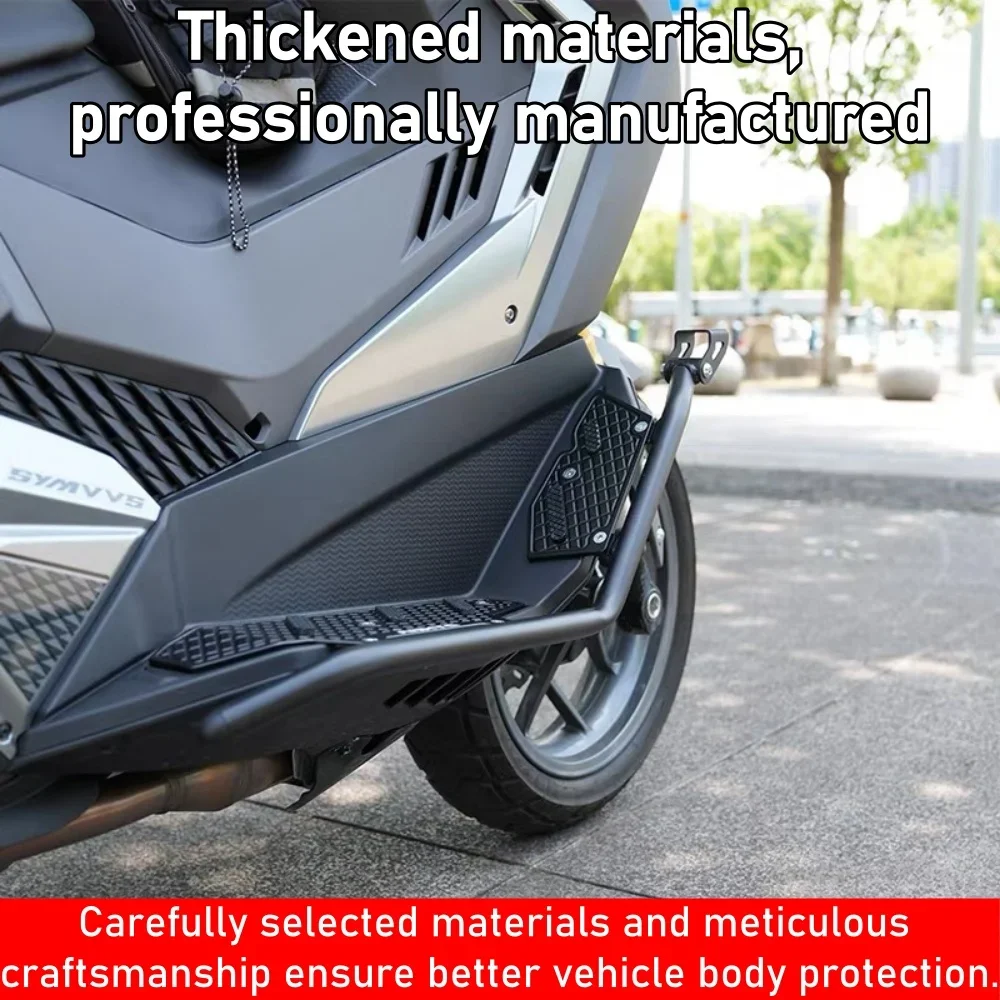 FOR SYM ADXTG400 Custom Front Crash Bar Aluminum Integrated Bumper Anti-Fall Bar with Widened Foot Pegs for Motorcycle Safety