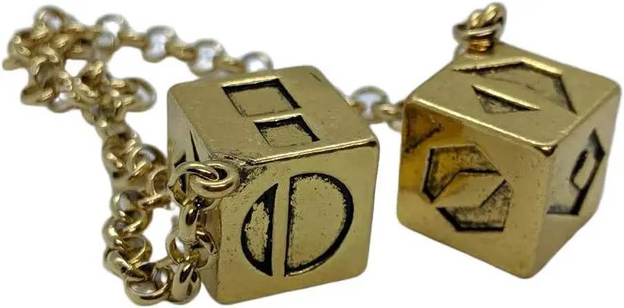 

Antique Gold Plated Metal Dice with Chain for Car Rear-View Mirror Decoration Gift