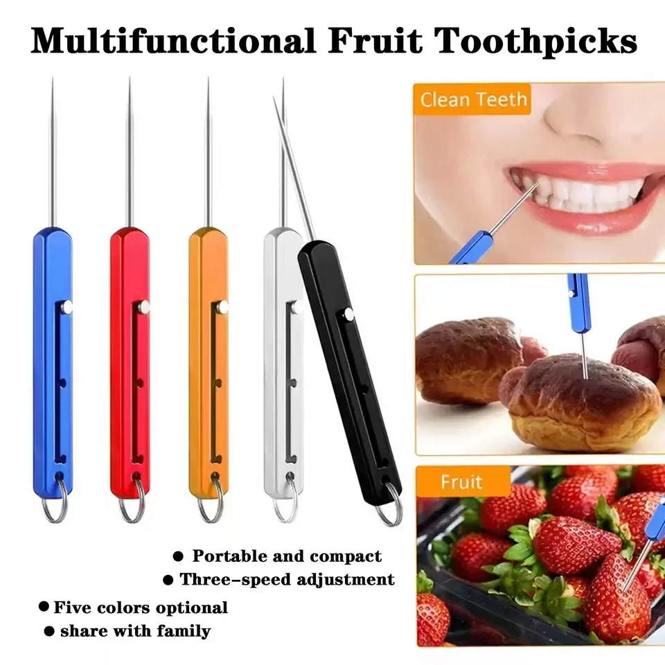 Mini EDC Square Toothpick Titanium Alloy Tooth Cleaning Camping Outdoor Supplies Gift Pendant Tool Fruit Pick Unpacking Tool