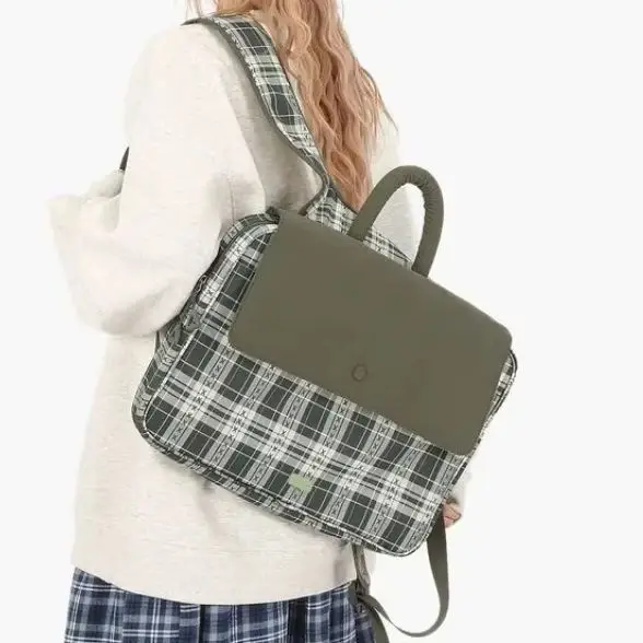 

New Fashion Grid Laptop Backpack 13.3 14 15 Inch Girl School Bag College Student Backpack Female Travel Kawaii Ladies Backpack
