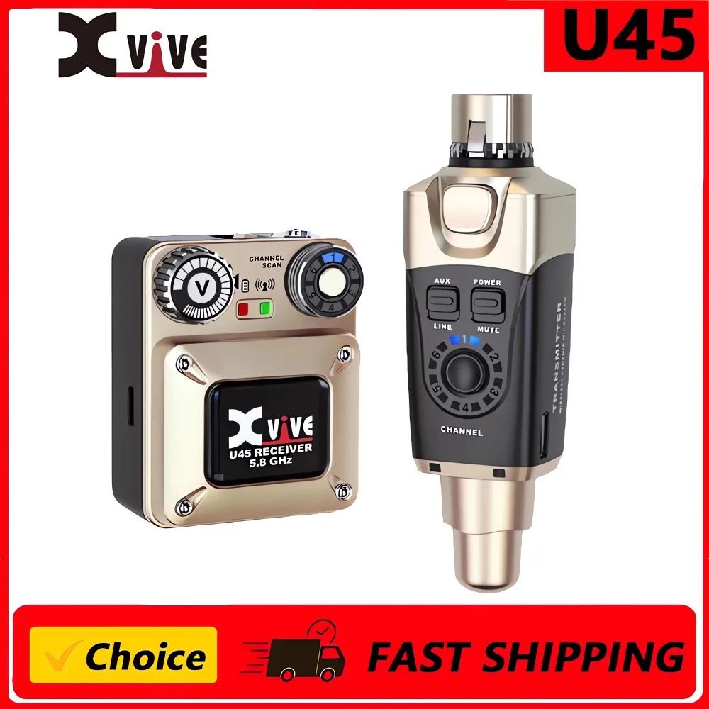 Sistema de Monitoreo Inalámbrico In-Ear Xvive U45 de 5.8GHz, Transmisor y Receptor Bodypack para Estudio y Ensayos de Banda