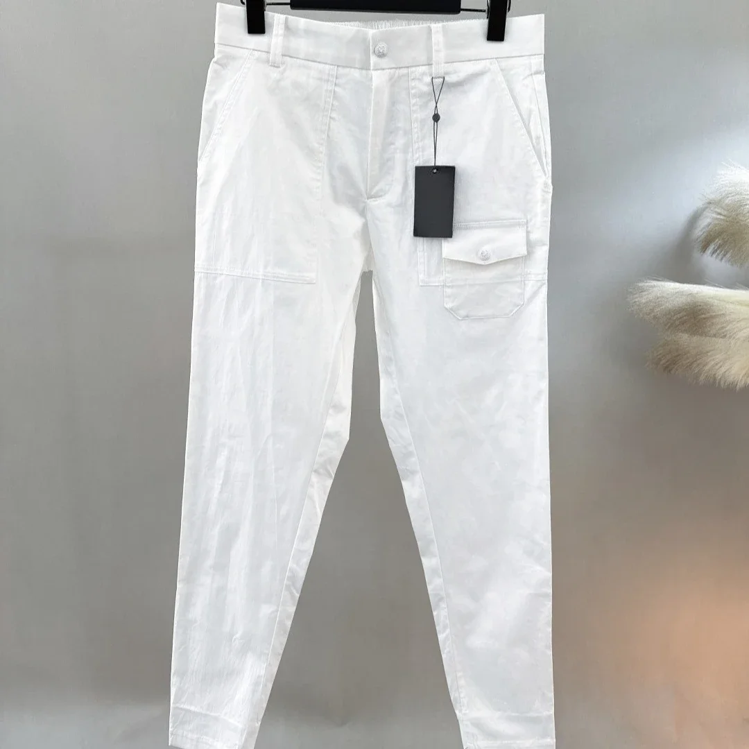 Men's Golf Pants 2026 Fall New Korean Style Letter Print Slim Fit Sporty Quick-Dry Breathable Stretch Soft Casual Daily