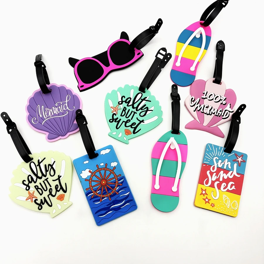 1/3PCS etiquetas de equipaje estilo océano, etiquetas de identificación de equipaje, etiquetas antipérdida para equipaje, accesorios de viaje, accesorios para vacaciones