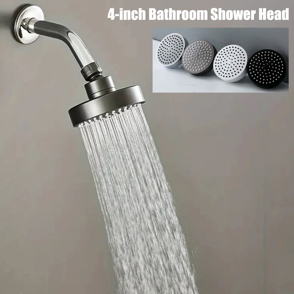4 inches Mini Wall Mounted Rainfall Shower Head High Pressure Top Sprayer Silver Black Grey Abs Showerhead Bathroom Accessories