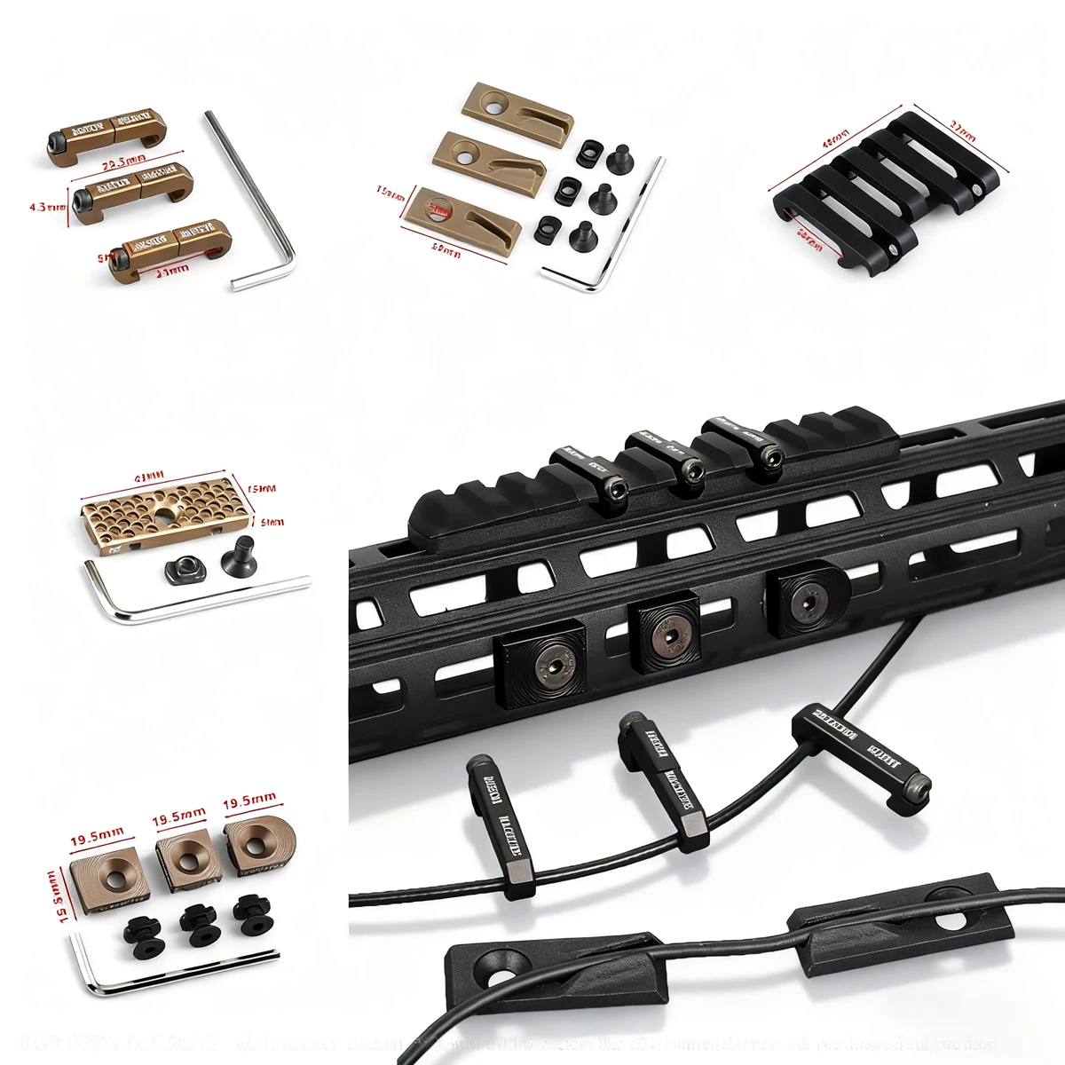 Guía de cables táctico M-LOK – Clip organizador para linterna 20mm